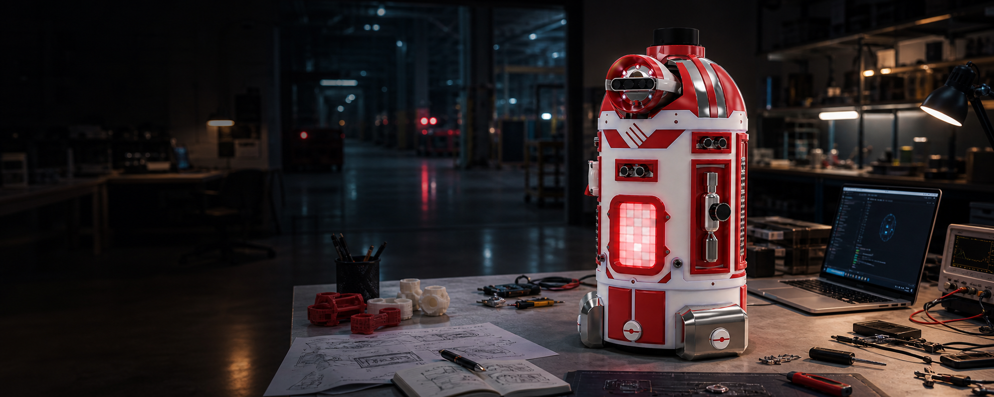 FE-B1 on a robotics lab workbench